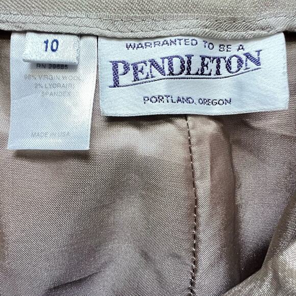 Pendleton Tan Wide Leg Virgin Wool Dress Pants, Trousers Size 10 - Picture 5 of 7